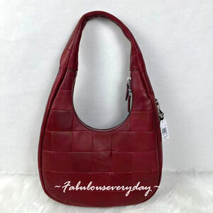Coach Coachtopia Alter/Ego Crescent Shoulder Bag Leather/Sv/Dark Ruby CCM62 NWT